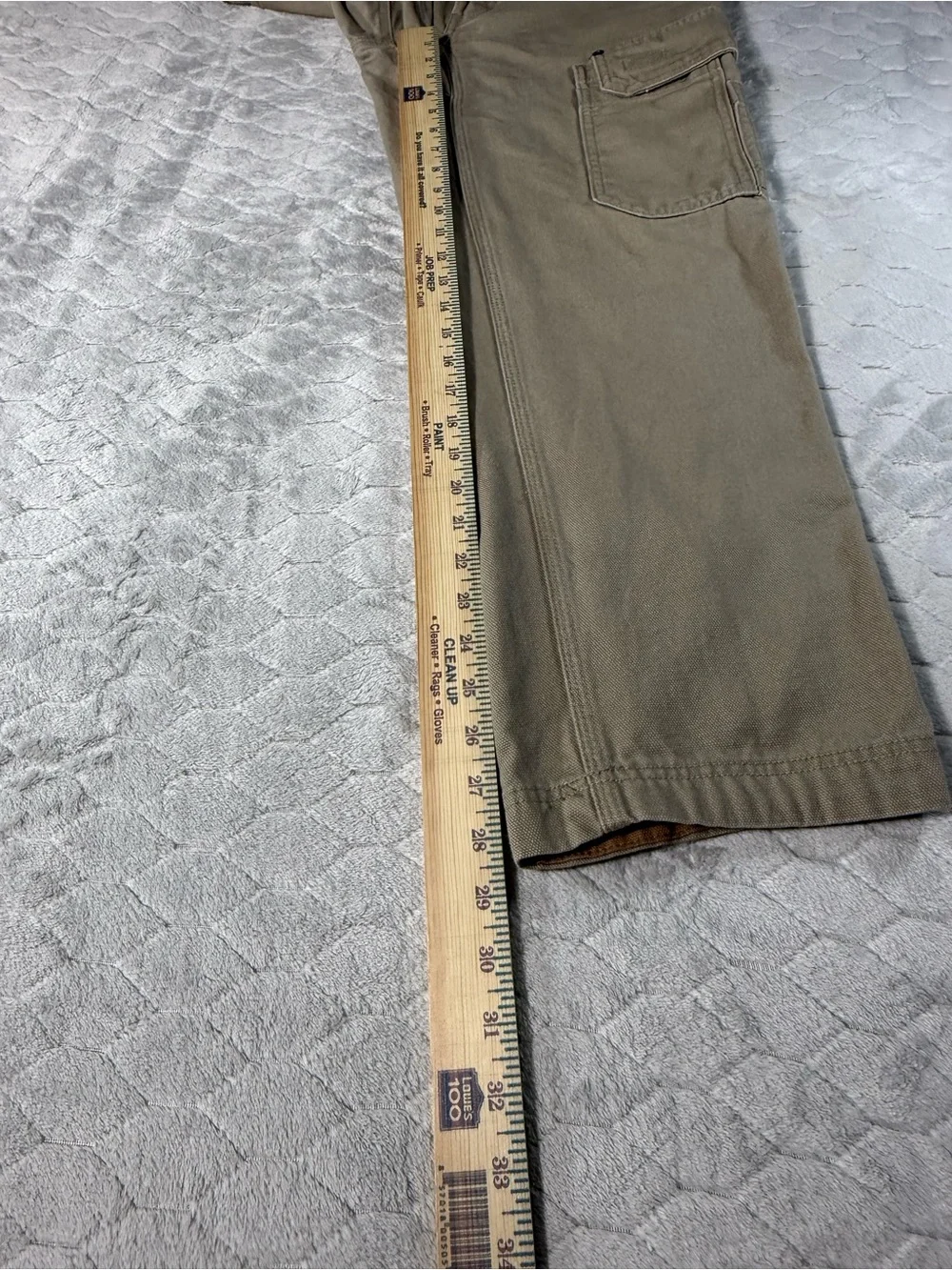 Duluth Trading Work Cargo Pants Tan Heavy Canvas Utility 32x30 Fits 34x28.5